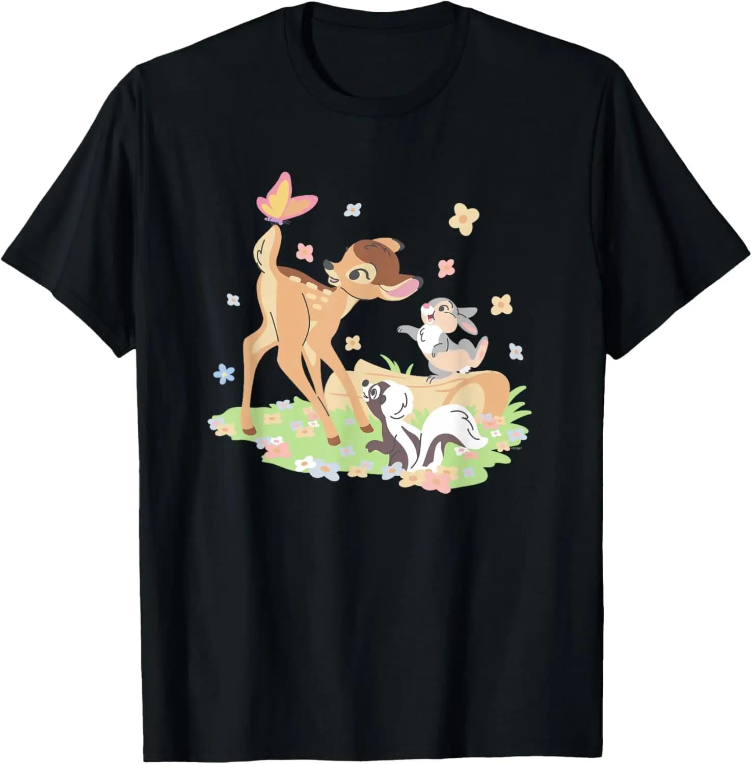 Bambi Thumper & Flower Pastel Spring Easter Butterfly T-Shirt Easter,Eggs,Cute,Easter Bunny,Funny,Vintage,Gaming,Egg Hunting