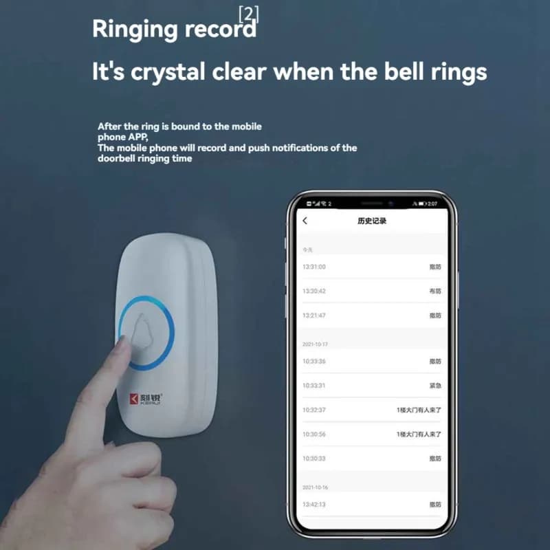 【SCONTO!】Campanello Wireless Smart per Casa 433 Dingdong, Suoneria ad Alto Volume, Elettronico, 1 a 2, Spina EU