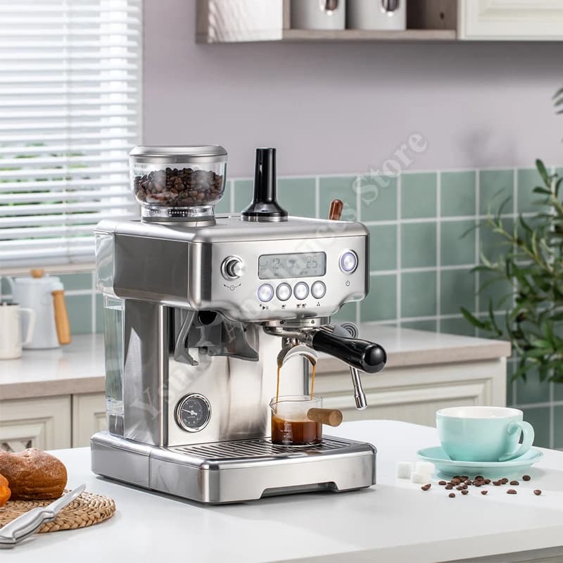 Expresso Coffee Maker Fully Automatic Stainless Steel 4 in 1 Cafetera Cappuccino Home Commercial Espresso Machine Grinder