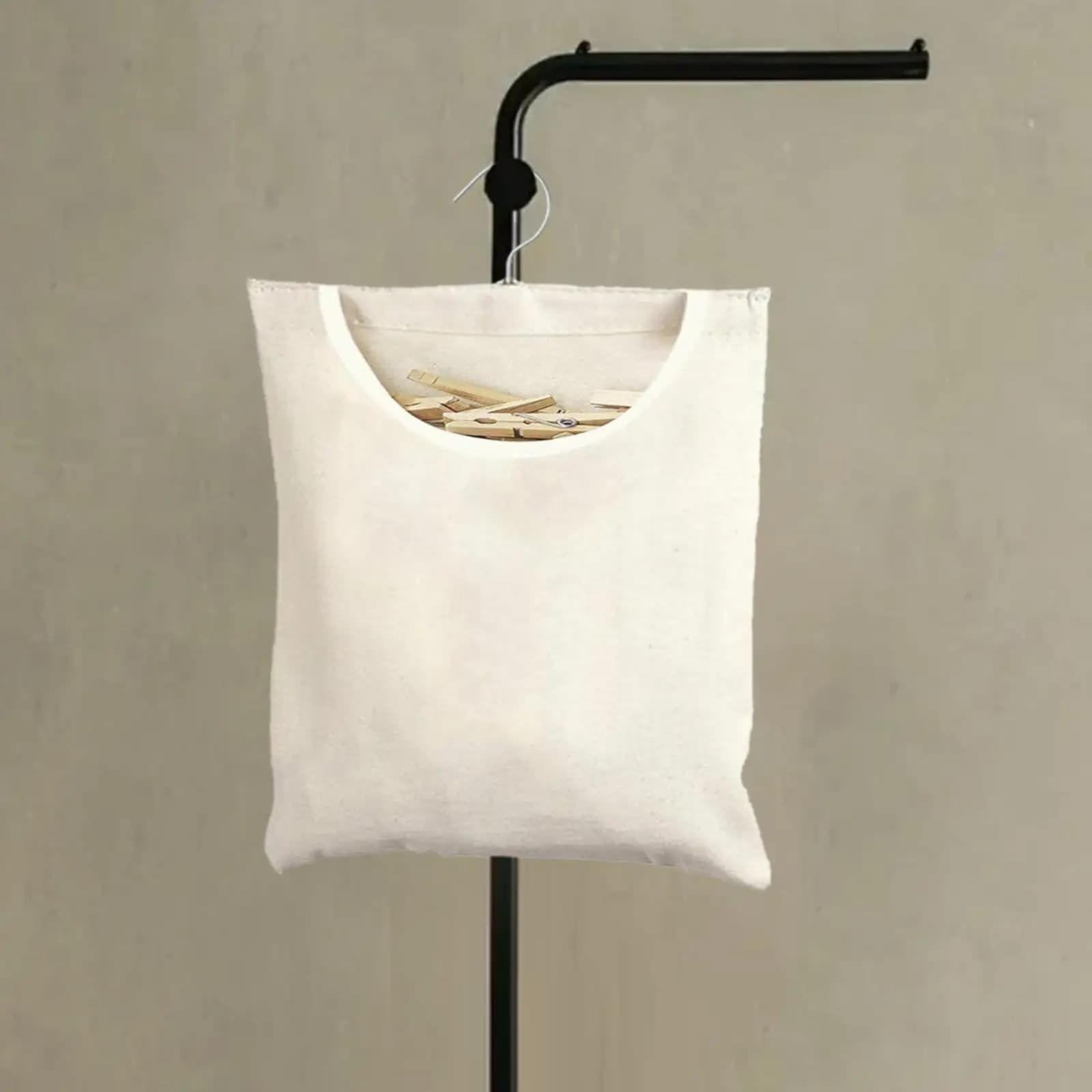 Borsa porta mollette in tela con gancio per appendere, ideale per lavanderia, casa e esterno