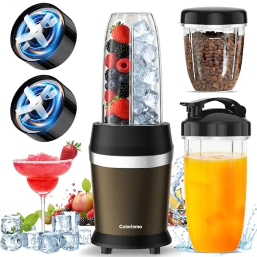 Frullatore personale per frullati e bevande congelate: set da 12 pezzi, 25.000 giri/min, trituratore di ghiaccio, lame in acciaio inossidabile, portatile 23oz/32oz