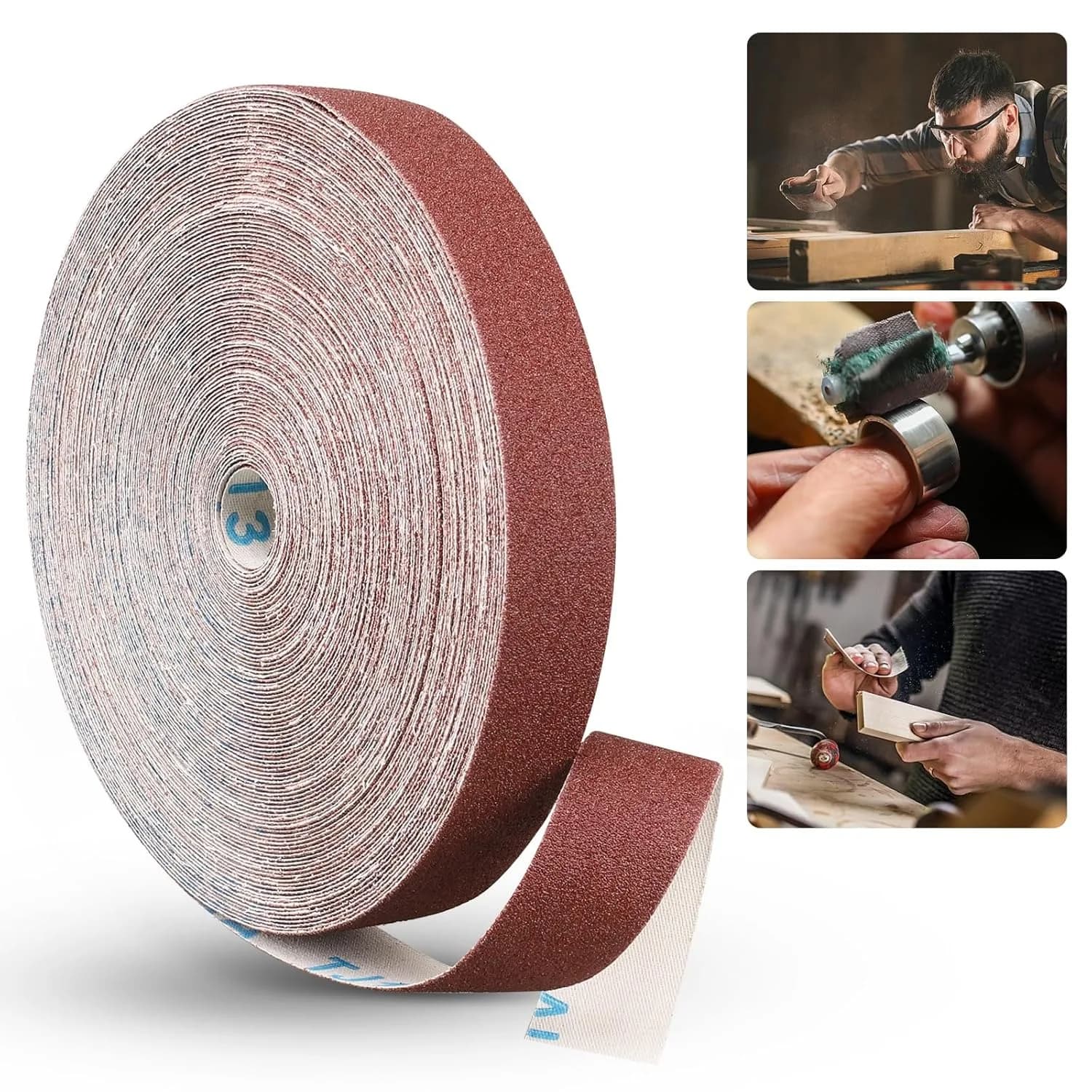 1 inch soldering cloth rolls, continuous sandpaper (2 m/5 m) suitable for wood sanding, metal polishing, car details