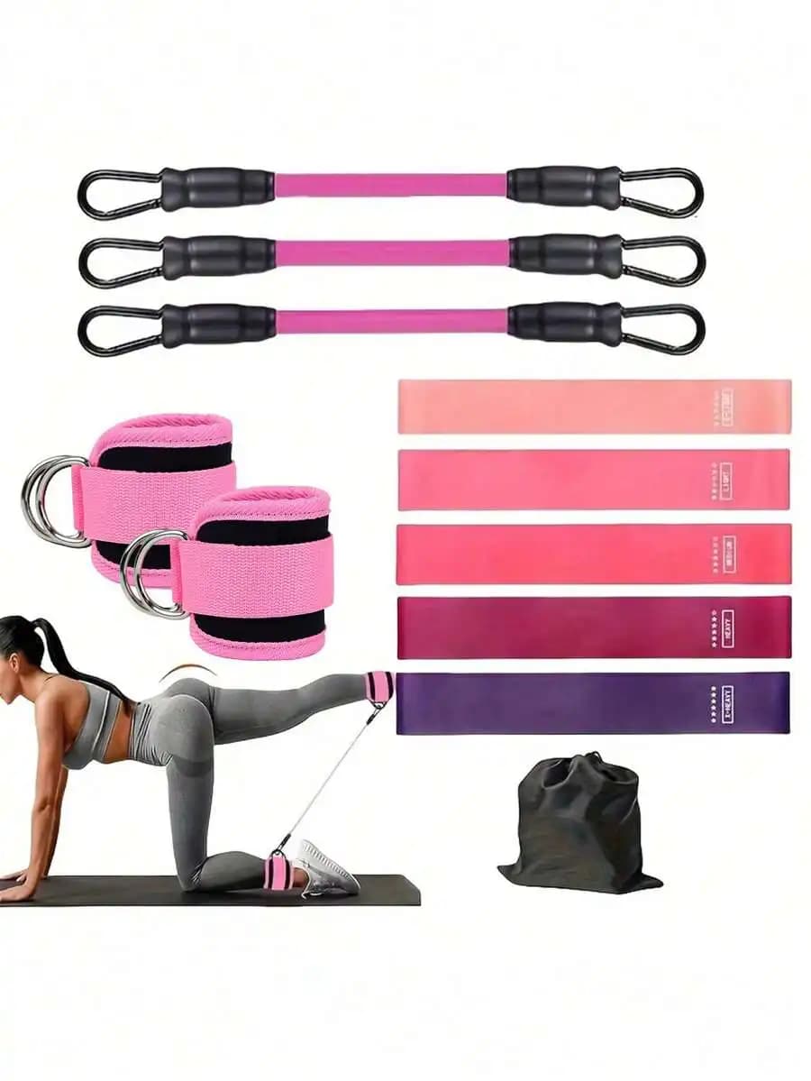 Kit of 11 Glutei and Gambe Resistance Faxes, with Cable Belts, Glutei Loading and Lifting Fabric