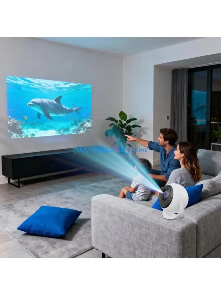 Mini proiettore U75B OS System 13 con correzione automatica Display da 150 pollici Connessione USB ABS per giochi