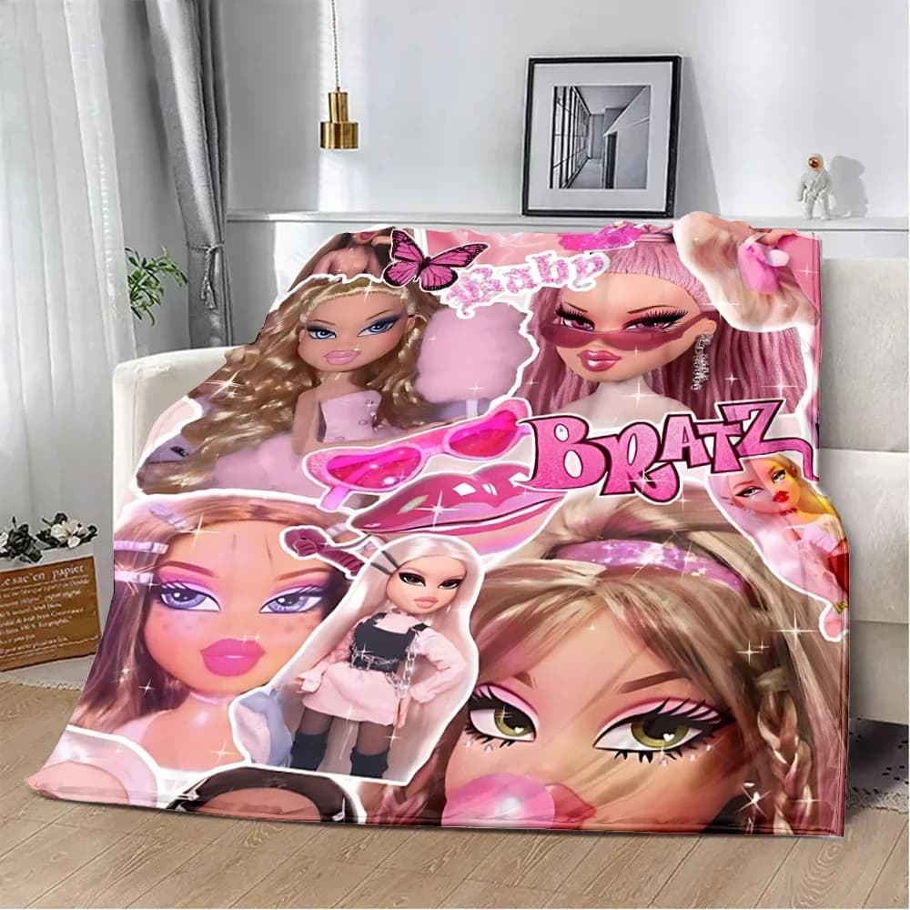 Bratzs GirlsCoperta stampata Coperte da picnic Coperta calda Coperta morbida e confortevole Regalo di compleanno per viaggi a casa
