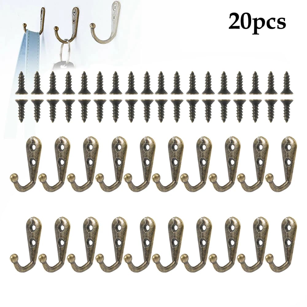 Gancio a parete da 20 pezzi, appendiabiti singolo, appendiabiti, portachiavi, appendiabiti antico