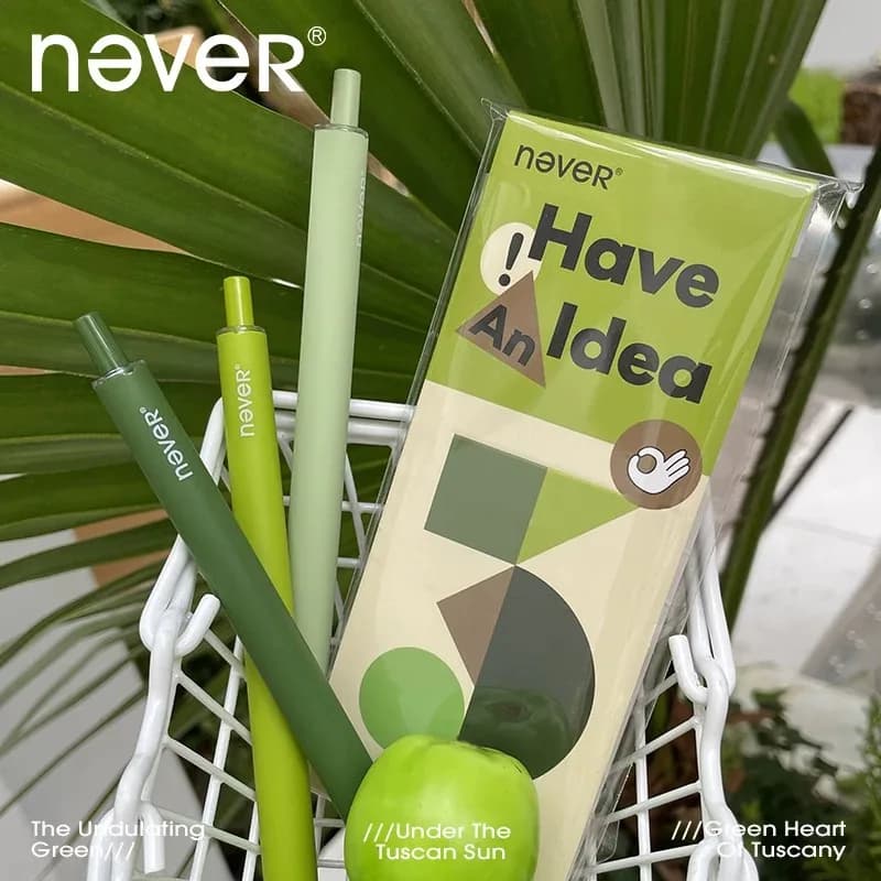 Serie Never Have An Idea, Penna Gel a Rapida Asciugatura, Scrittura Fluida, Cancelleria Minimalista, Punta 0.5 ST, Opaca, Antiscivolo