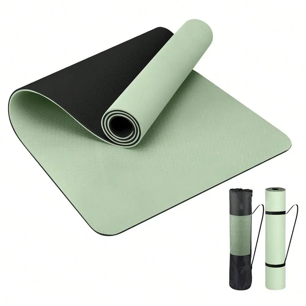 Set di tappetini yoga in TPE spessi, larghi, antiscivolo, ammortizzanti, insonorizzanti, adatti per fitness, saltare con la corda