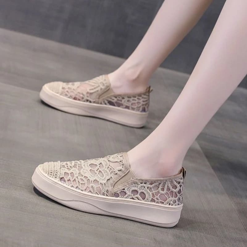 Summer Breathable Mesh Fisherman Shoes for Women Slip on Thick Bottom Casual Loafers 2026 Versatile Footwear