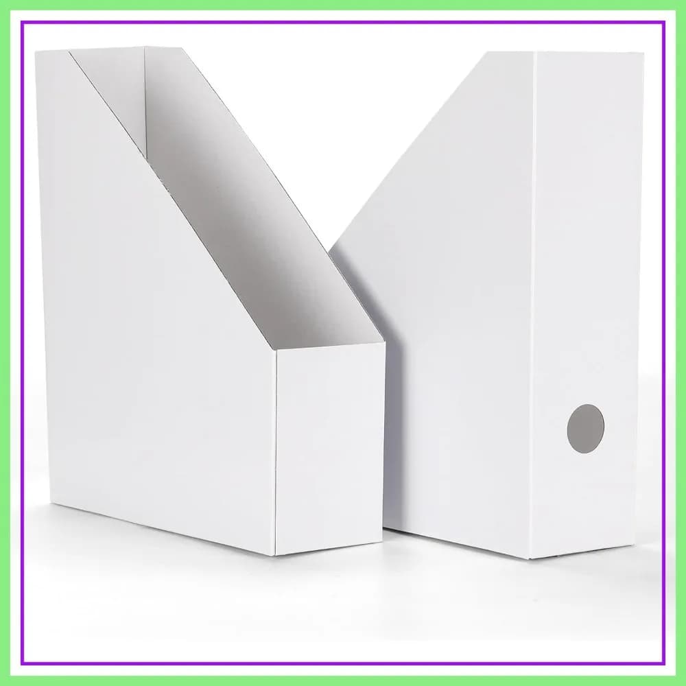 Confezione da 12 Portariviste, Scatola di Cartone per Libri e Documenti, 9,9x3,3x12 Pollici, Pieghevole con Etichetta