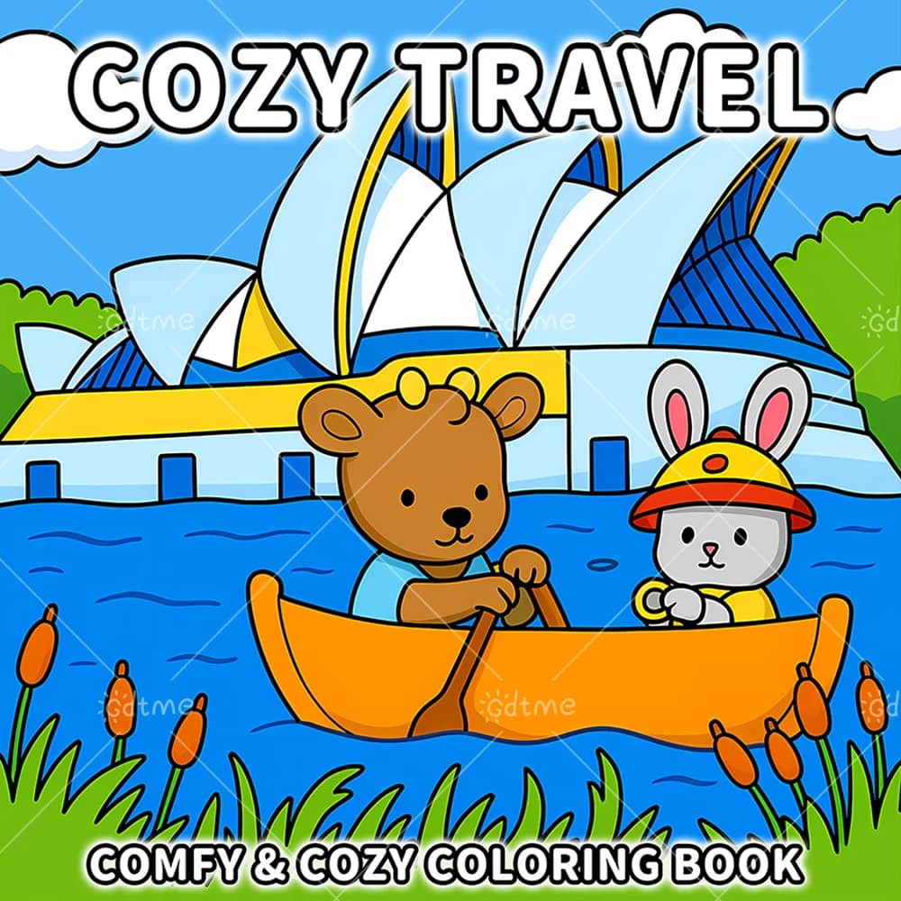 COZY TRAVEL Libro da colorare per adulti 24 pagine Allevia lo stress Kill Time Pittura fai da te Libro da disegno Giocattolo educativo per bambini