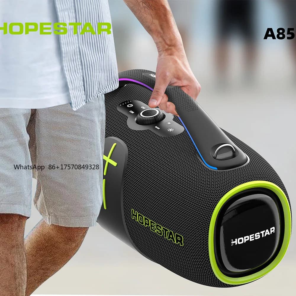 Factory HOPESTAR A85 Outdoor High Power 400W Wireless Blue Tooth Speaker Portable Waterproof IPX6 TWS Party Karaoke RGB AUX