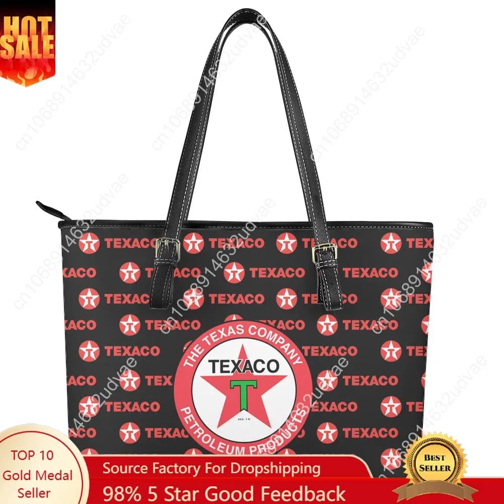 Borsa Texaco Personalizzata per Uomo e Donna, Borsa a Tracolla alla Moda, Borsa in Pelle per Lavoro e Viaggio, Borsa per la Spesa, Regalo