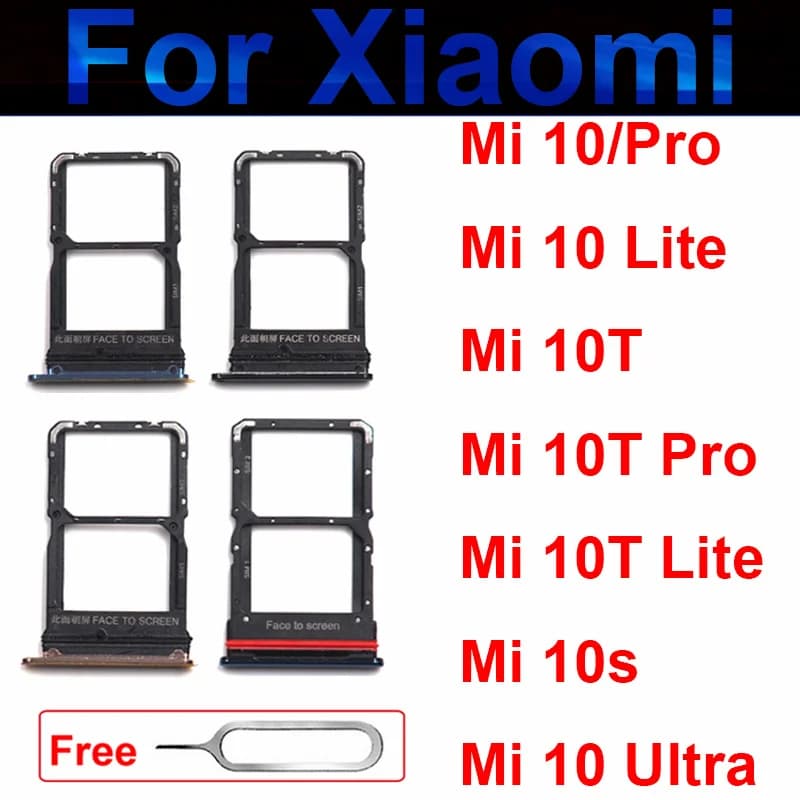 Supporto del vassoio della scheda SIM per Xiaomi Mi 10 10T Lite Pro Mi10S Mi 10 Ultra IM Vassoio della scheda Slot Adattatore Presa Parti di riparazione di ricambio