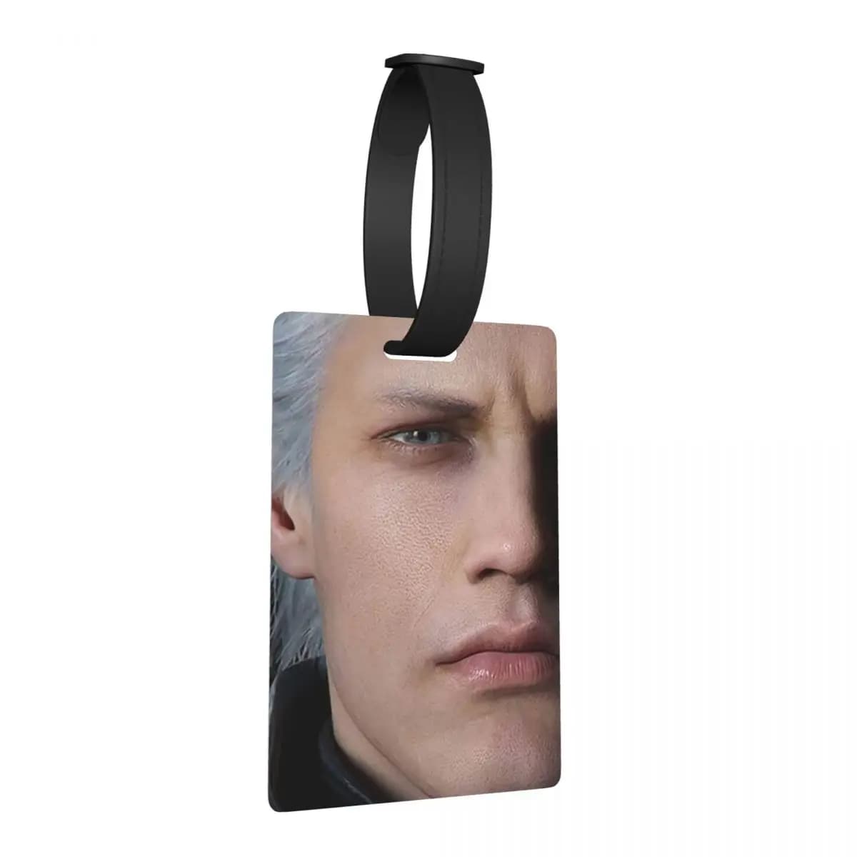 Devil May Cry 5 - Targhette per bagagli con poster di Vergil, accessori per valigie, etichetta per bagaglio da viaggio, porta etichette per imbarco, porta ID, nome e indirizzo