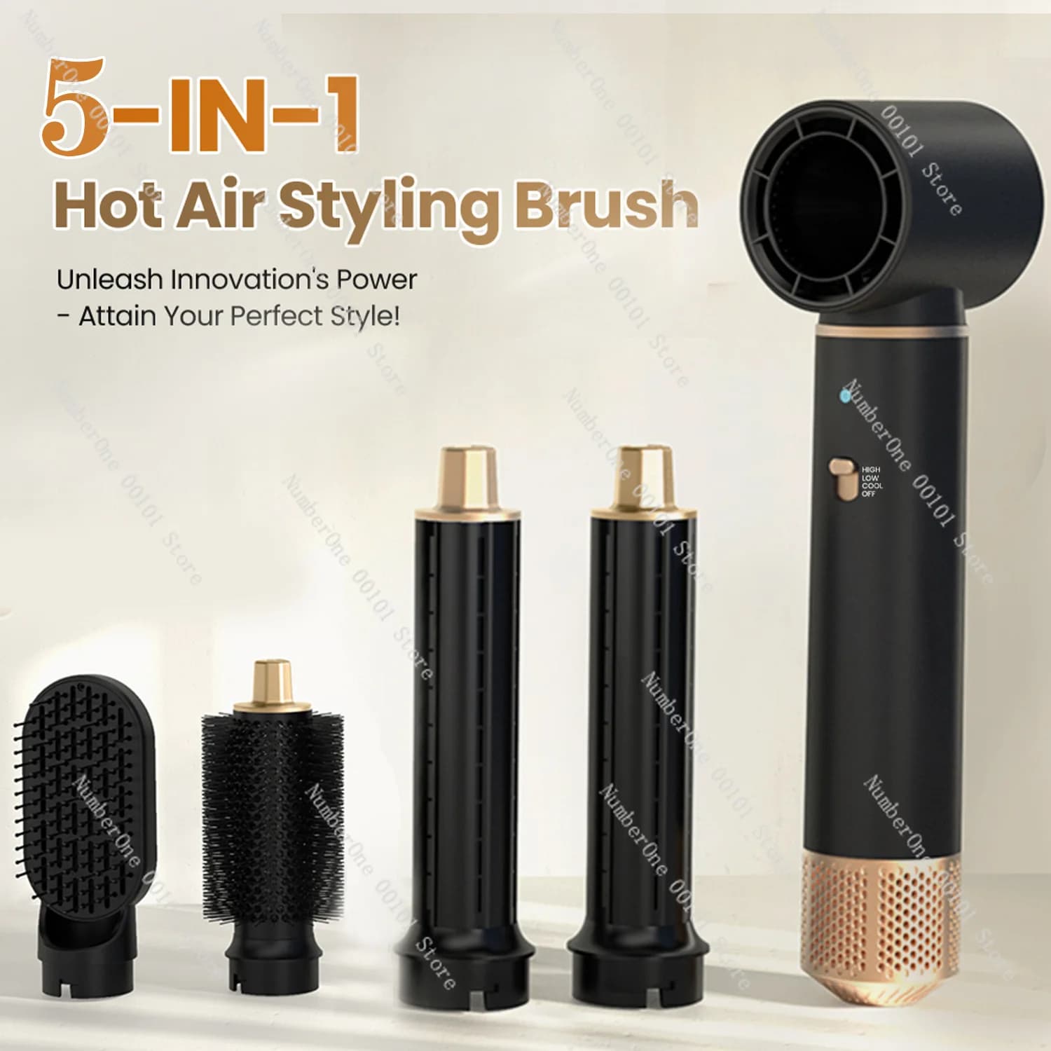 New multifunction hot air comb 5 in 1, high-powered hair plate, curler and dryer, styling tool for hair care