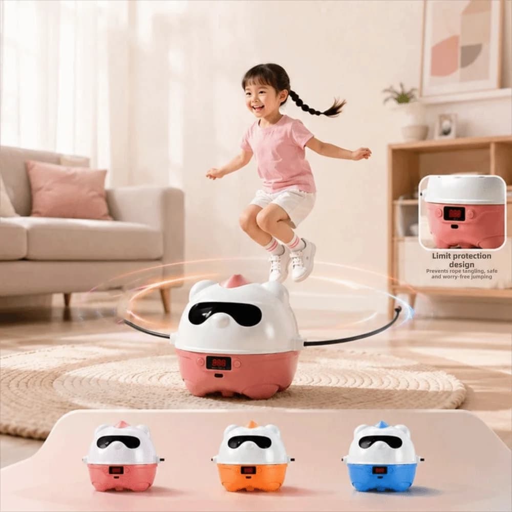 Intelligent Electric Rope Skipping Machine with Remote Control Wireless Jump Rope Machine LED Display Automatic Counter