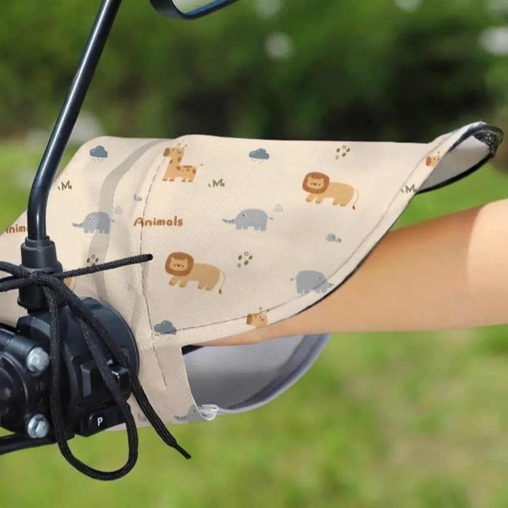Guanti per protezione solare per veicoli elettrici traspiranti Guanti da manubrio per moto anti-UV antivento Copri maniglia per cartoni animati anti-sole