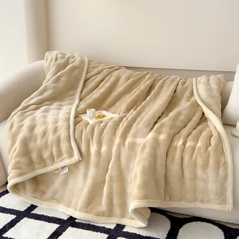 Coperte di flanella addensate Plaid di peluche per bambini Copriletto caldo Tinta unita Soffice lenzuolo morbido Copridivano leggero king size