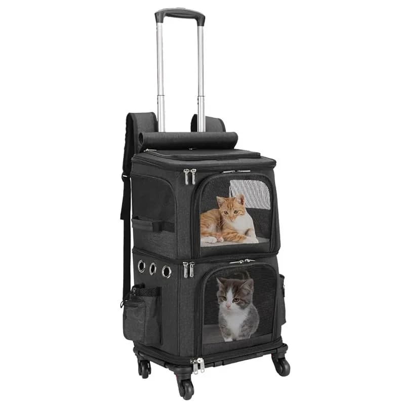 Bestseller Zaino trolley per animali domestici con borsa tote portatile per gatti e cani a doppio strato