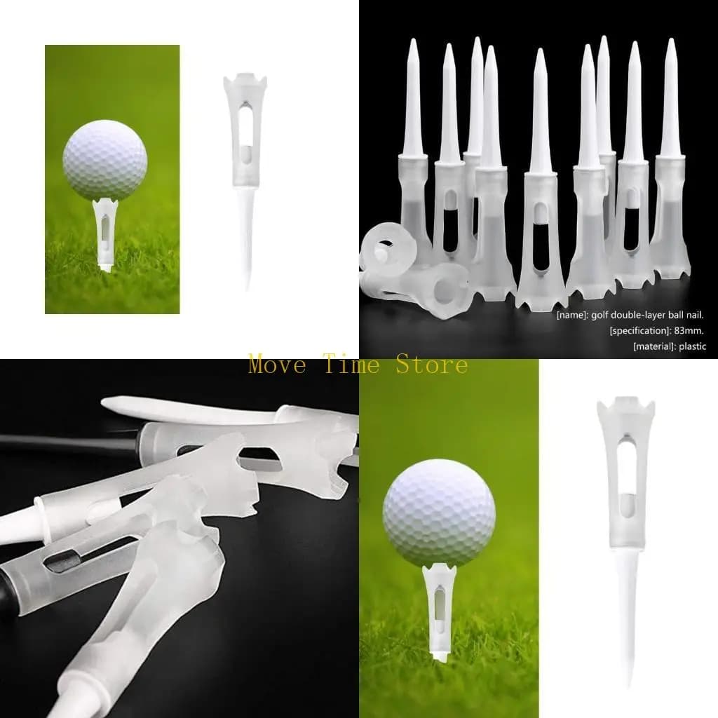92me da 10 pezzi da golf magliette a bassa resistenza golf tees in plastica palline lunghe supportano le magliette per