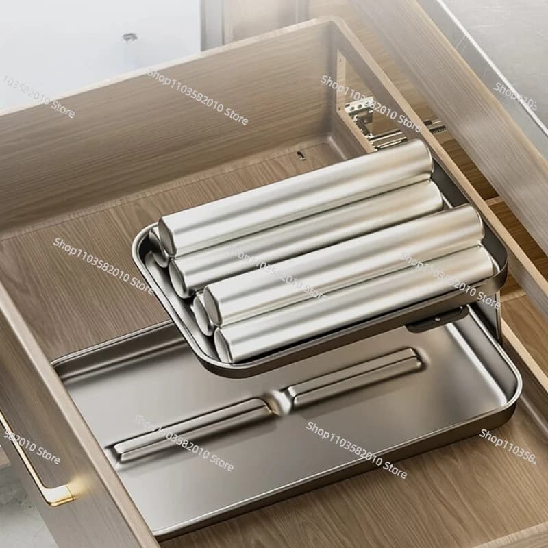 Kitchen Drawer Storage Partition, Built-in Cutlery Organizer for Knives, Forks & Spoons