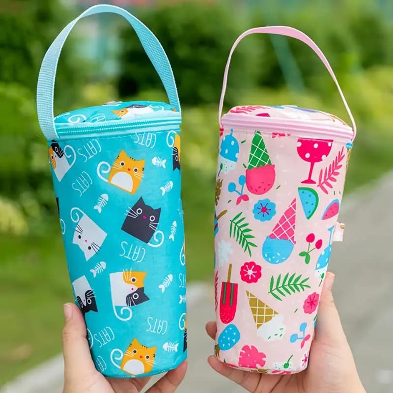 Borse Termiche per Biberon, Portabiberon Impermeabili con Disegni Cartoon, Borsa Termica per Alimenti, Scaldabiberon, Borsa Frigo da Appendere al Passeggino