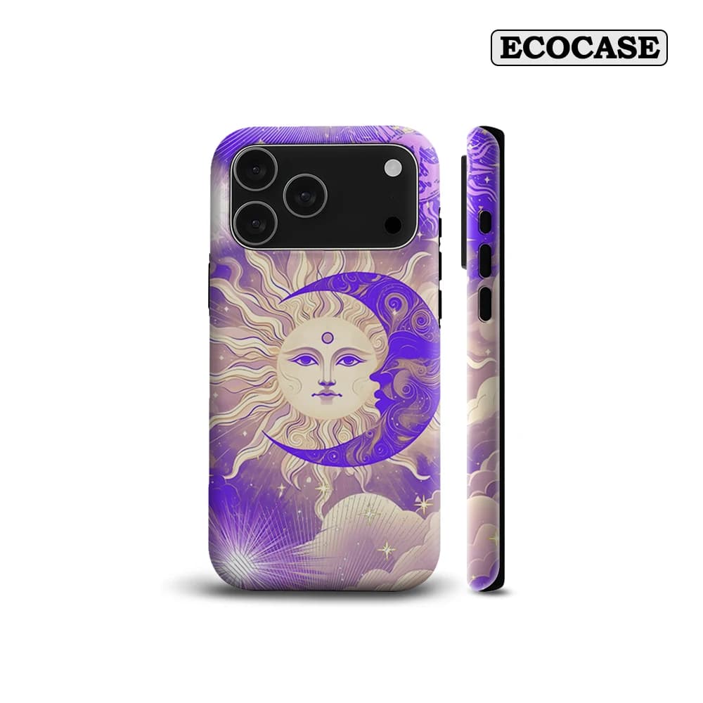 Custodia per iPhone 17 con Arte Celeste Sole e Luna, Must-Have per iPhone 17 16 15 14 13 12 Pro Max Plus, Cover Posteriore a Doppio Strato