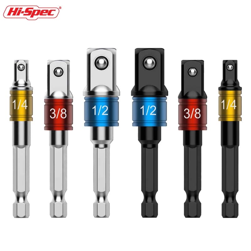 Set di adattatori per chiavi a bussola Hi-Spec con supporto per chiavi a cricchetto, include opzioni da 1/4, 3/8 e 1/2 pollici