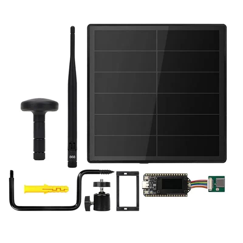 Ripetitore Solare A23F-D5L, Nodo Lora Heltec Wifi Lora 32 V4, Rete Mesh con Modulo GPS Compatibile con Meshcore Meshtastic