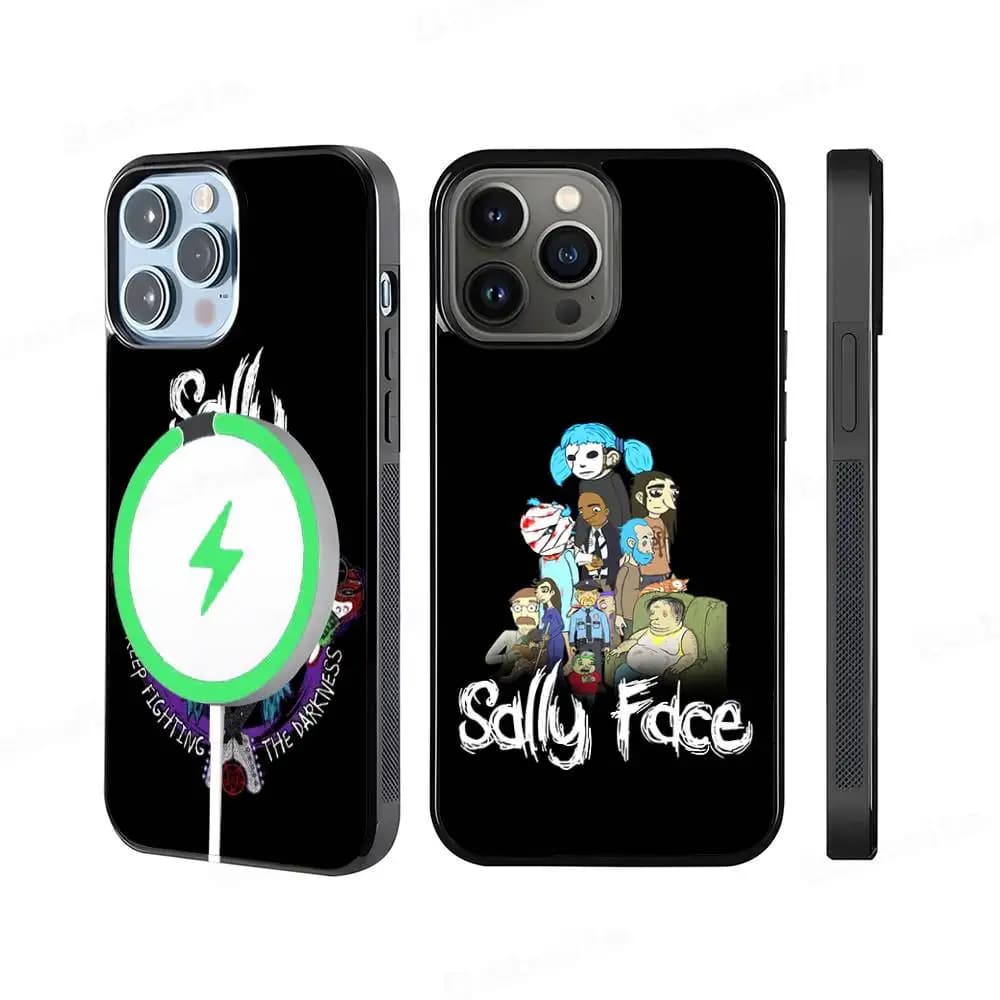 Cover Protettiva Magnetica per iPhone 17 Air 16 Pro Max 15 14 13 con Design Horror Game S-Sally Face, Compatibile con MagSafe