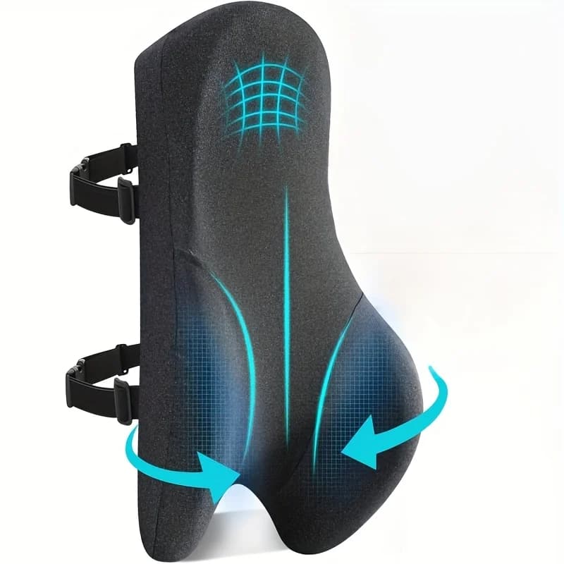 Cuscino di supporto per la schiena lungo per seduta reclinabile per roulotte, cuscino in memory foam per seggiolino auto, sedia da ufficio, sedia da scrivania, sedia da gioco
