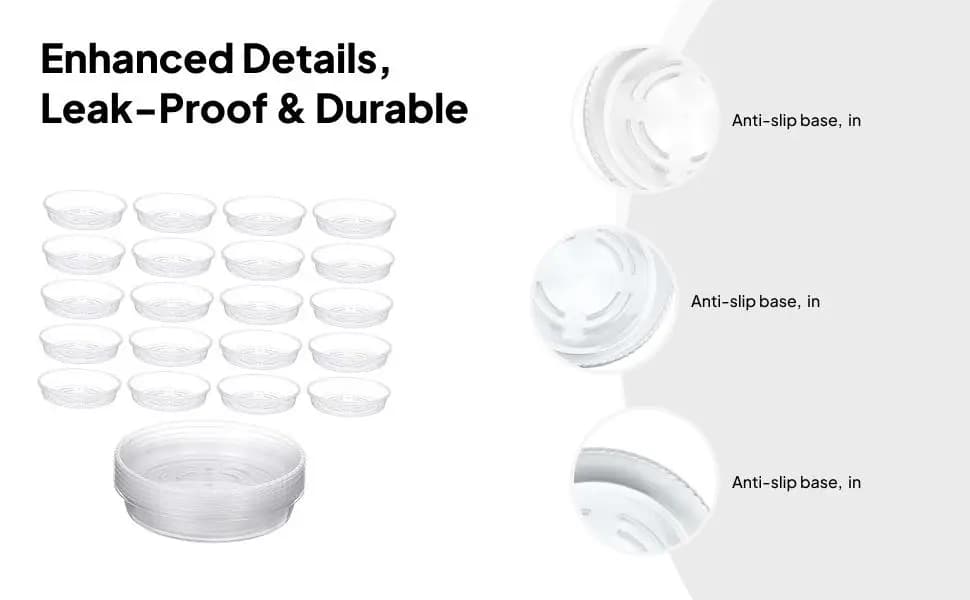 30x Flower Pot Saucers Clear Plant Pot Base Sturdy Thicker,Durable Transparent
