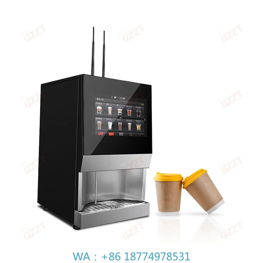 Fully‑Automatic Commercial Vending Maker, 24‑Hour 15.6 Inch Touch Screen for Instant Milk Tea Protein Powder Shake Coffee