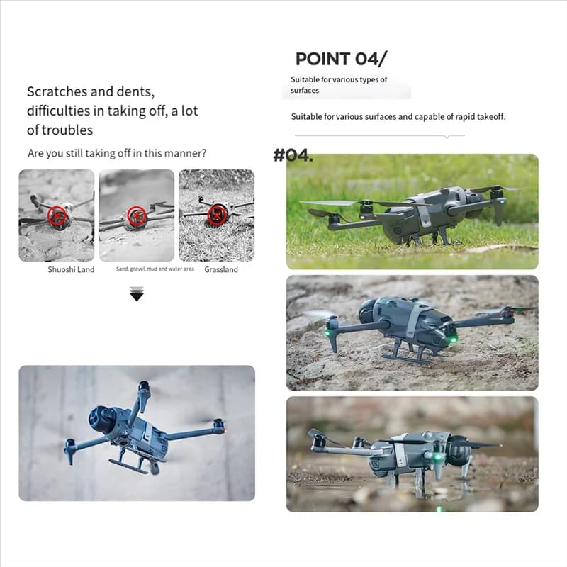 【Strumenti per la casa!】Accessori per la protezione del drone Gambe di estensione del treppiede del carrello di atterraggio pieghevole a sgancio rapido di altezza 2,5 cm per DJI Mavic 4 P