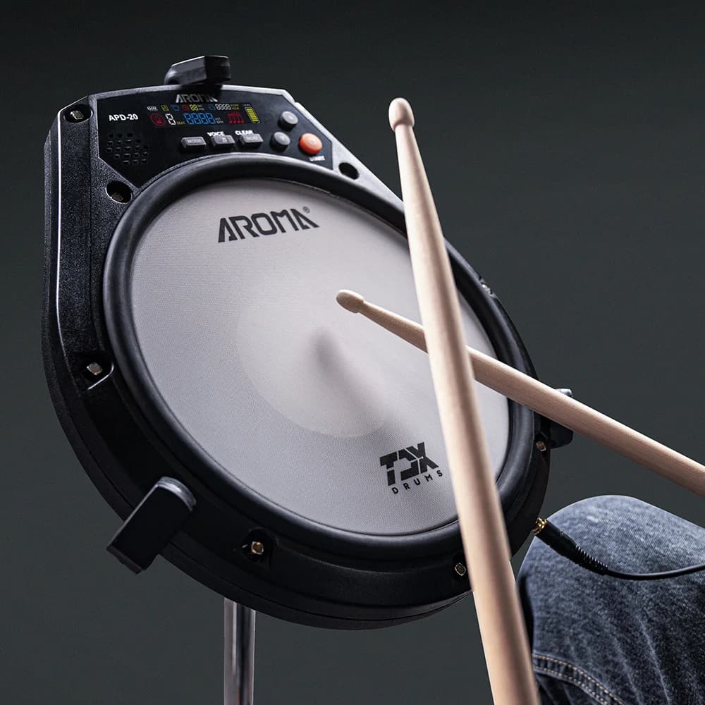 AROMA APD-20 Scheda battente per batteria silenziosa elettronica Pad per batteria silenziosa elettronica Pad per metronomo vocale Strumento per percussioni