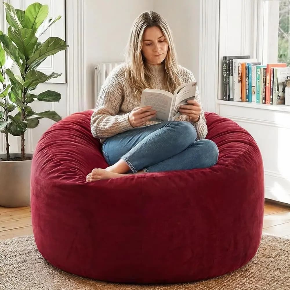 Poltrone Sacco Extra-Large Lavabili per Bambini, Adolescenti e Adulti - Ideali per Soggiorni, Gaming e Relax (Rosso)