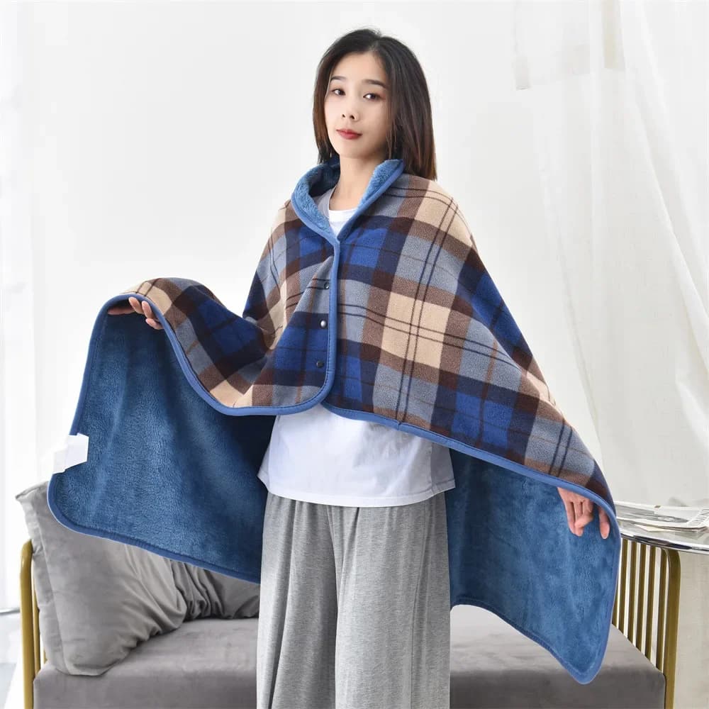 Wearable Flannel Hot Covered Plush Shaker Plaid on Sofa Winter Travel Office Addensated Pigro Casual Cover for Pisolino Woman
