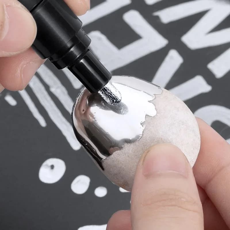 1/2 Pieces Pen Reflective Mirror, Fa-da-Te Reflective Paint Pens, Gold and Silver Chrome Markers for Auto Decoration, Art and Crafts