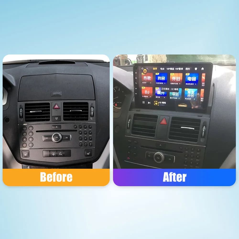Autoradio Per Benz Classe C 2007-2010 2Din Android Stereo DVD Navigazione GPS Lettore Video Multimediale Carplay Android Auto BT WIF