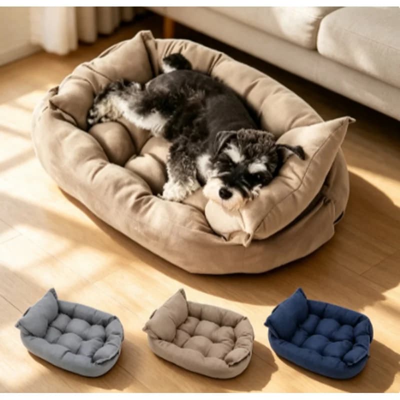 Winter Warm Pet Sofa Bed, Soft Sleeping Kennel Cushion Mat for Cats, Small and Large‑Size Dogs