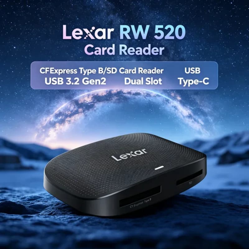Lexar RW520 Memory Card Reader High Speed USB 3.2 Gen 2 CFexpress Type B SD Card Reader USB Type-C for Photo Transfer