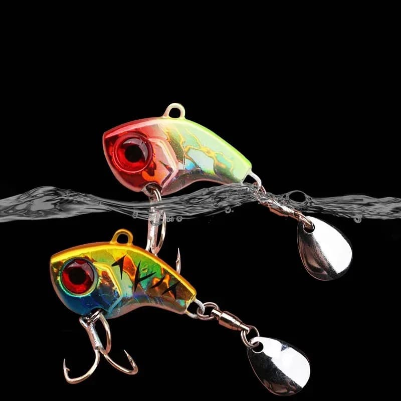 BRAVMACK 5 pz Oscillazione Rotante In Metallo Vibrazione Esca Spinner Cucchiaio Jig Esche Mare con Paillettes Esche Dure Artificiali Attrezzatura Da Pesca