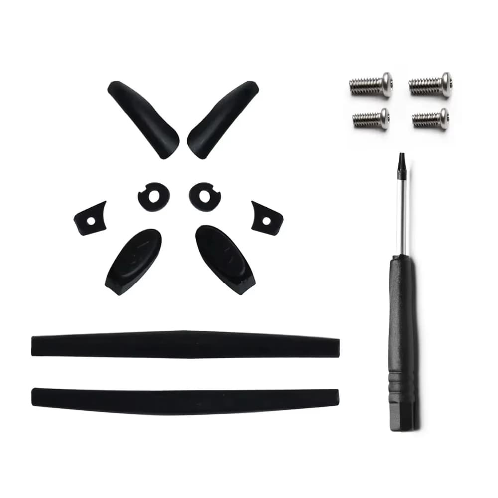 Qyvolux Rubber Kit Replacement Earsocks & Nose Pads & Screwdriver-T6 & Screw-T6-4PCS for-Oakley Juliet Sunglasses Frame