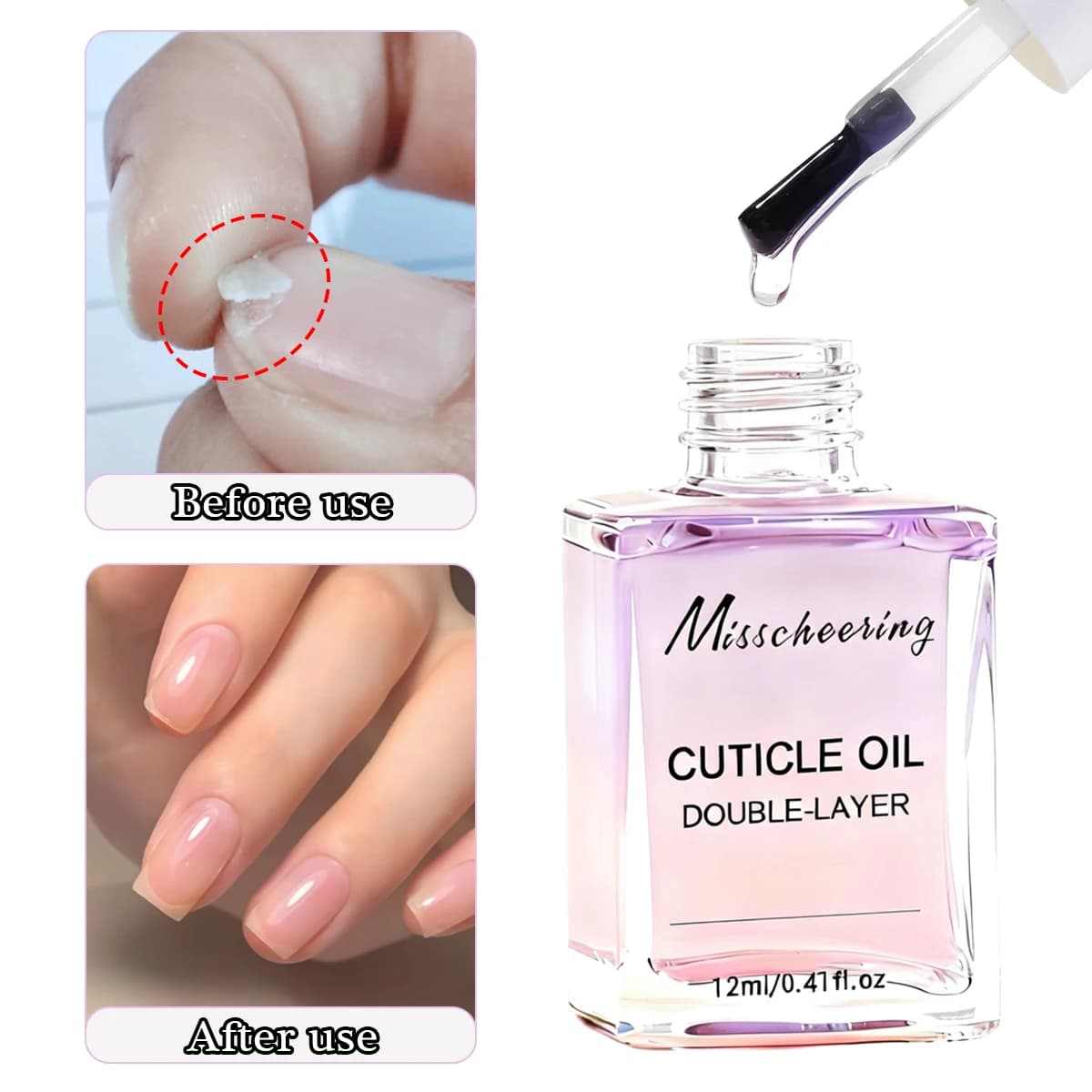 Cura delle unghie Cuticole Doppio strato Olio rigenerante Preventivo Smalto per unghie Ammorbidente per pelle morta Gel Strumento per la cura del manicure