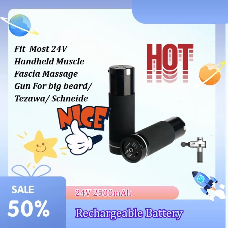 24V 2500mAh High Discharge Lithium Battery Fit Most 24V Handheld Muscle Fascia Massage Gun For big beard/ Tezawa/ Schneide