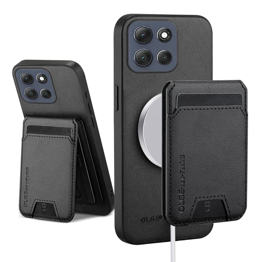 Mobile G86 Power G56 Phone Wallet Case, Magnetic Leather Cover with Mag-safe Support