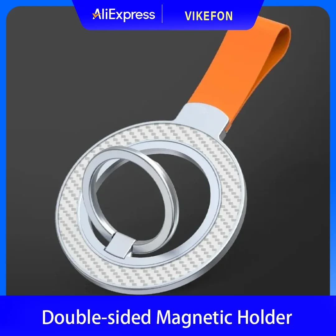 Supporto Magnetico Universale a Doppia Faccia per Magsafe, Supporto per Telefono da Auto con Anello e Cinturino per iPhone