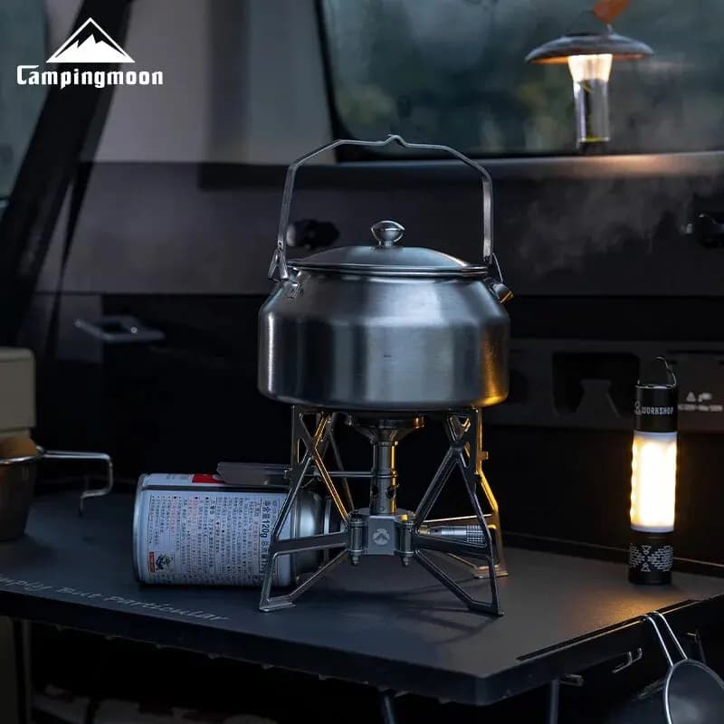 CAMPINGMOON XD-3F Fornello a Cassetta con Accensione Elettronica, Testa del Fornello a Farfalla, Stufa Portatile per Campeggio e Picnic all'Aperto