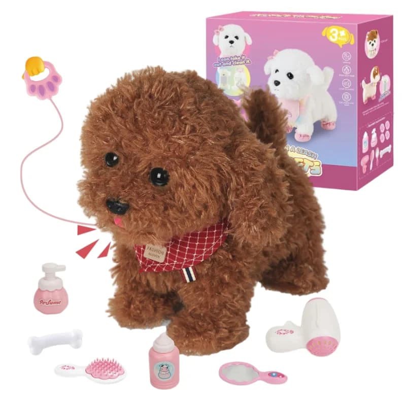 Giocattoli elettronici interattivi per cuccioli per bambini, giocattolo per cani da passeggio con guinzaglio, telecomando, per ragazze e ragazzi dai 3 anni in su, regalo di compleanno